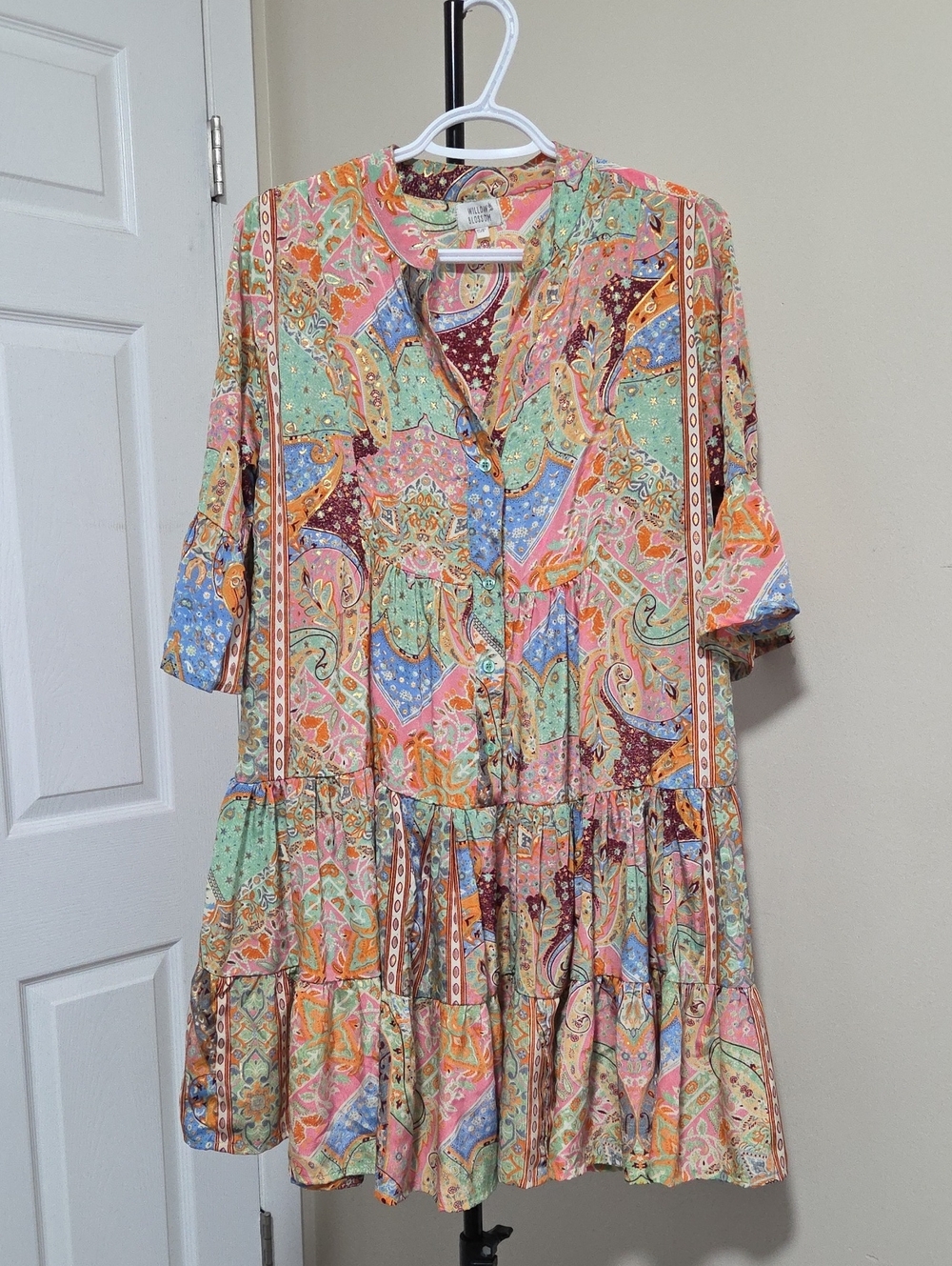 Willow Blossom Mini Dress in Pastel Multi